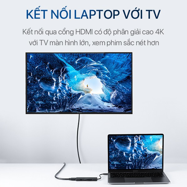 HUB USB-C Chuyển Đổi Đa Năng 5 In 1 ROBOT HT240S Type-C Cổng Kết Nối USB 3.0/HDMI/PD/SD/TF | BigBuy360 - bigbuy360.vn