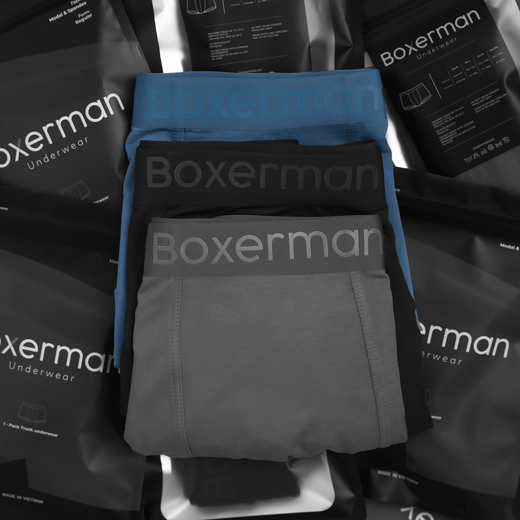 Combo 2 quần sịp nam NATURAL trunk modal gỗ sồi kháng khuẩn BOXERMAN