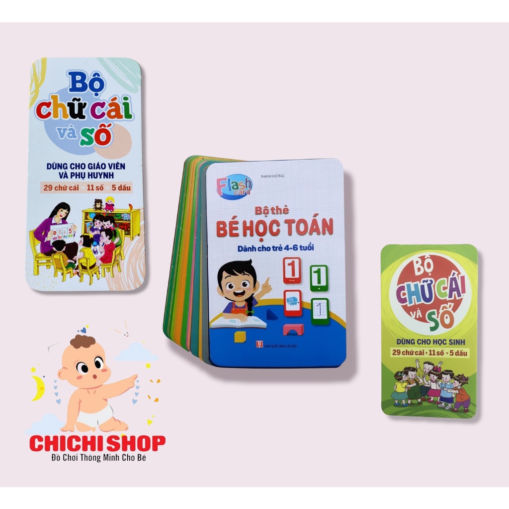 Thẻ Học Thông Minh FlashCard - Bộ Thẻ Chữ Cái Và Số Đếm Cho Bé Làm Toán Và Tập Đọc Tiếng Việt