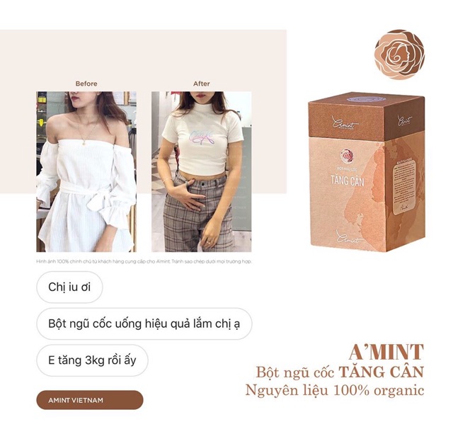 Ngũ Cốc Tăng Cân Amint 500gr (Freeship Kèm Quà Tặng) Tuyệt đối an toàn, tự nhiên, cải thiện cân nặng cho người gầy | BigBuy360 - bigbuy360.vn