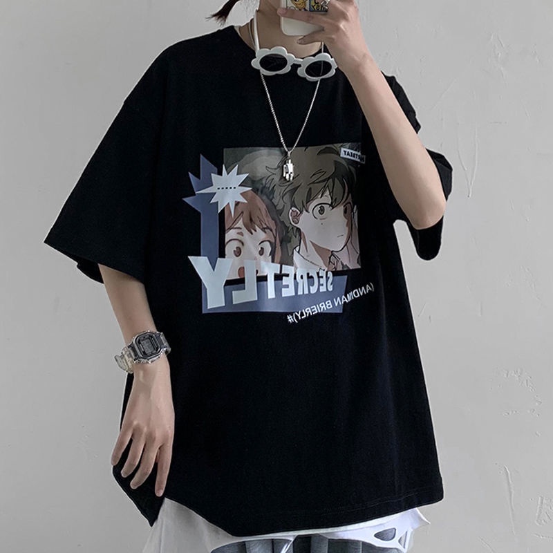 Áo phông 3158 nam nữ dáng rộng in hình anime phong cách Nhật Bản