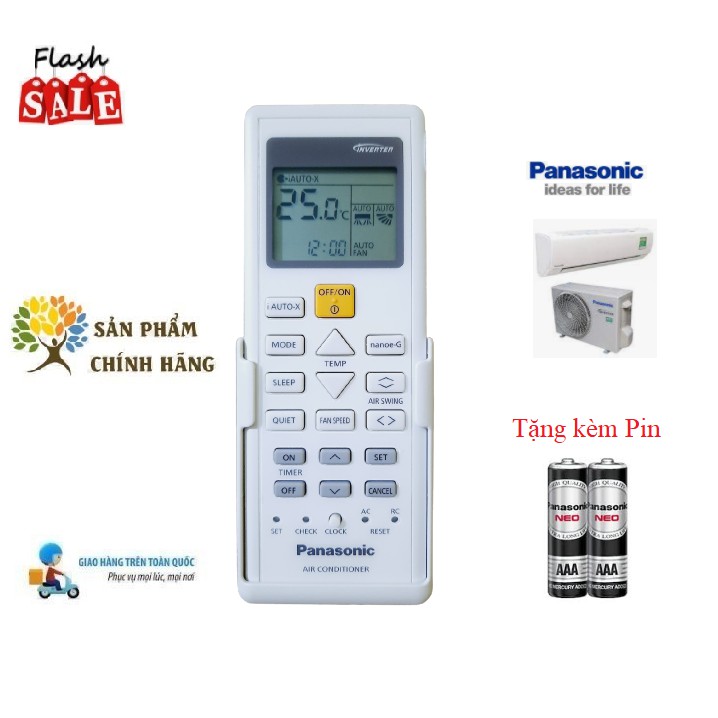 Remote Điều khiển điều hòa Panasonic 1 & 2 chiều Inverter- Hàng chính hãng mới 100% Fullbox Tặng kèm Pin-Điện tử Alex