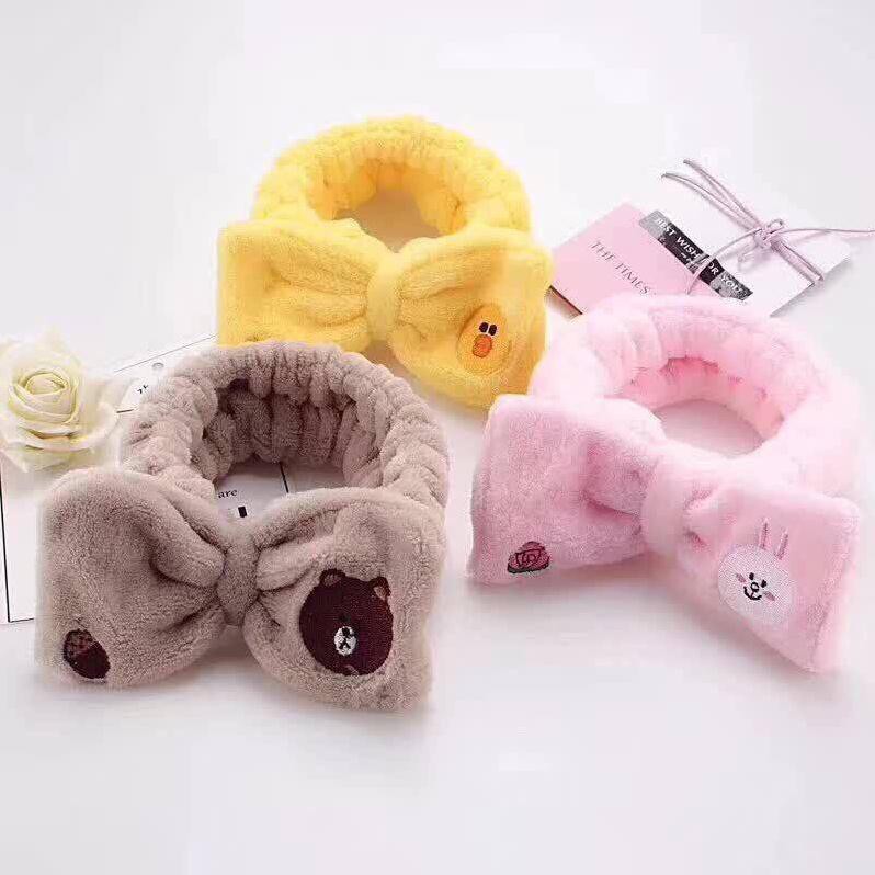 Băng đô nơ LINE (Gấu , Vịt , Thỏ) (Giao màu ngẫu nhiên)