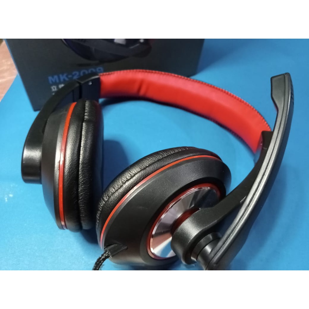 Tai nghe chụp tai cho máy tính Microkingdom MK 2099 có mic - Hỗ trợ học trực tuyến, chat video call