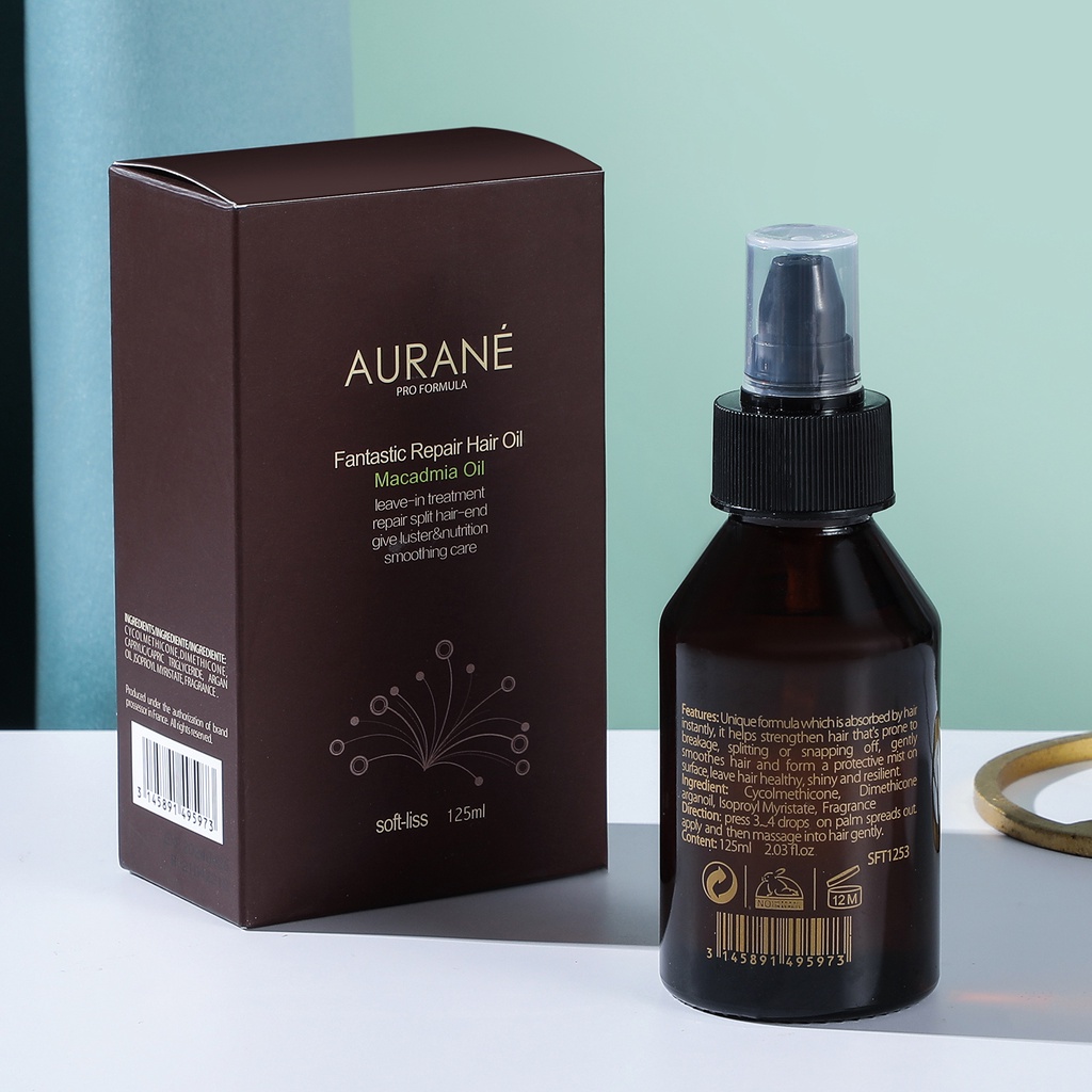 Dầu Dưỡng Dành Cho Tóc Gãy Rụng và Bóng Tóc Aurane Sofliss Macadamia Hair Oil Macadamia
