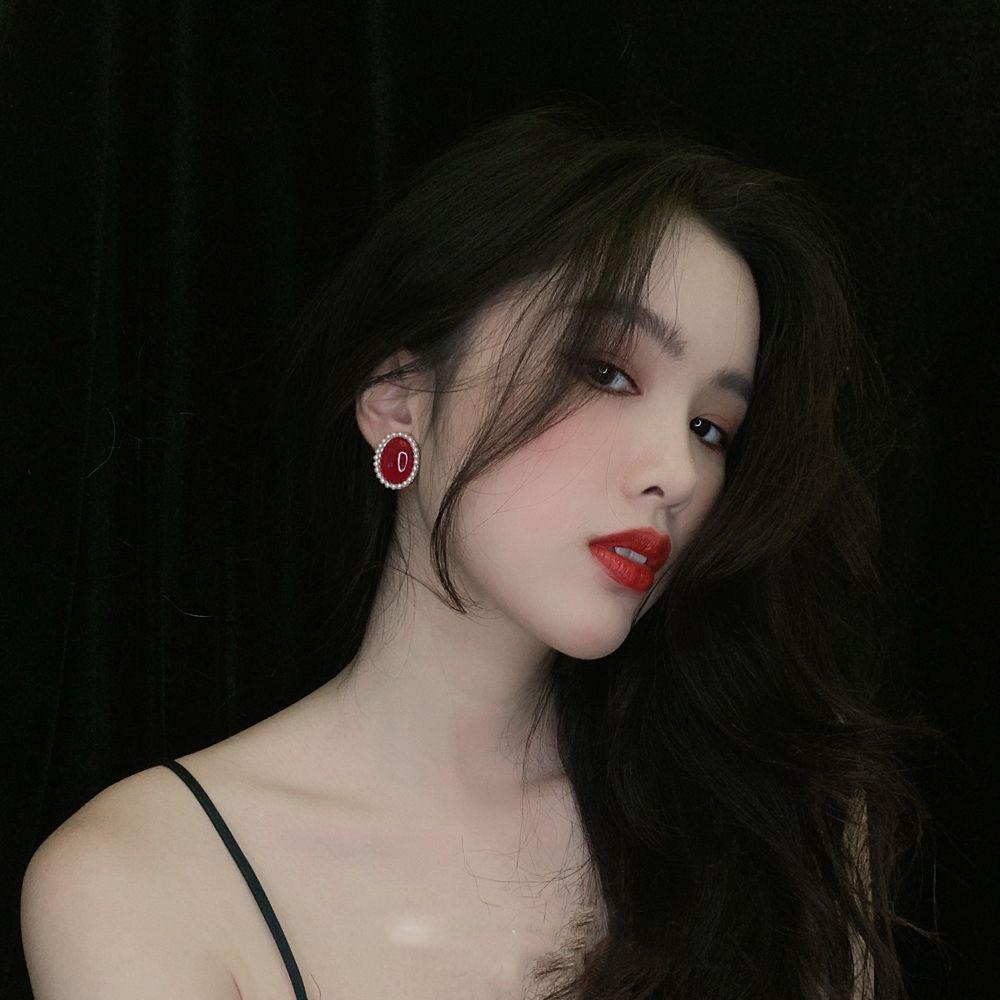 LILYES Bông Tai Đính Đá Phong Cách Retro Dễ Thương Dành Cho Nữ