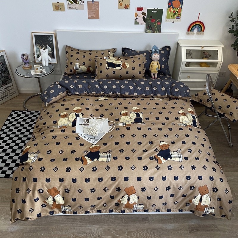 Ga Giường ❤️ cotton poly 5 món hè đủ size đệm họa tiết đáng yêu miễn phí bo chun nhập khẩu hàn quốc Mượt Decor
