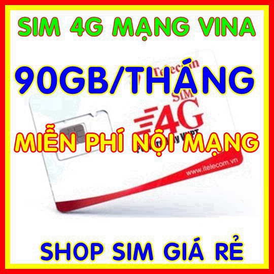 MB28 Sim Itelecom mạng sim 4G Vinaphone gói 3GB/ngày (90GB/tháng) + Miễn phí gọi nội mạng Vina 4g 2