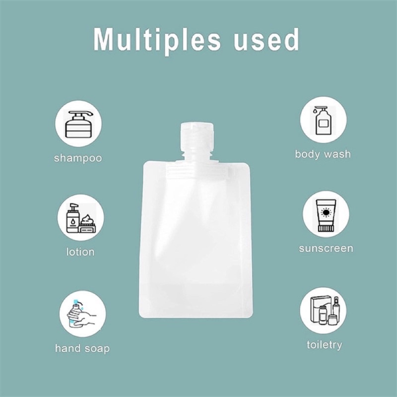 Túi 30ml/50ml/100ml Dùng Chiết Mỹ Phẩm Khi Đi Du Lịch