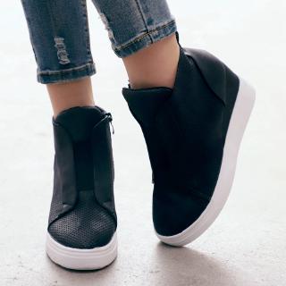 Giày lười nữ khóa kéo thời trang
