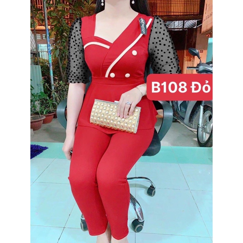 Set bộ quần áo vải cát hàn tay lưới đen, nhiều màu thanh lịch