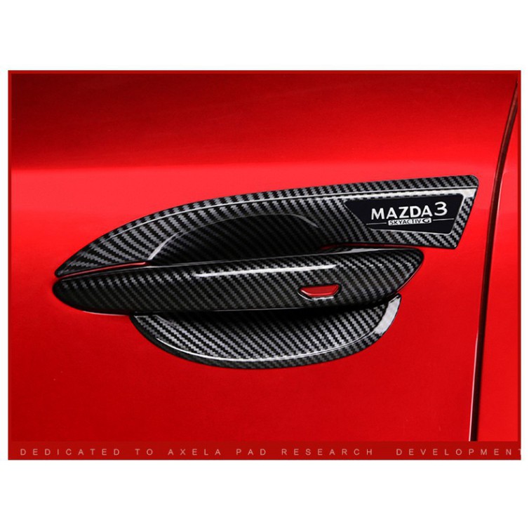 Ốp tay nắm, hõm cửa Mazda 3 2020, 2021vân cacbon cao cấp - hàng cao cấp