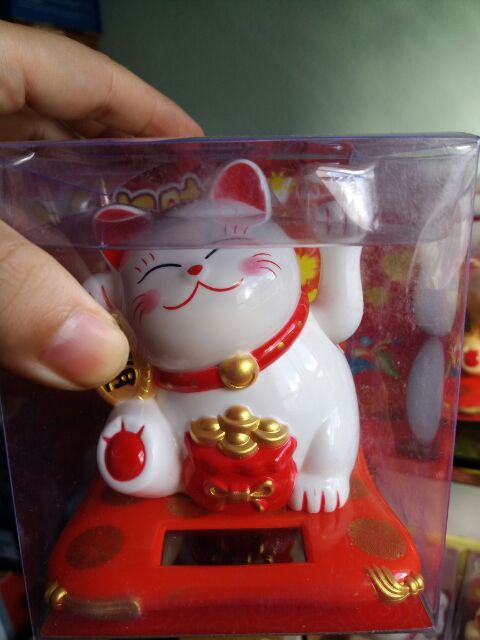 Mèo may mắn thần tài vẫy tay năng lượng mặt trời (Vàng) | BigBuy360 - bigbuy360.vn