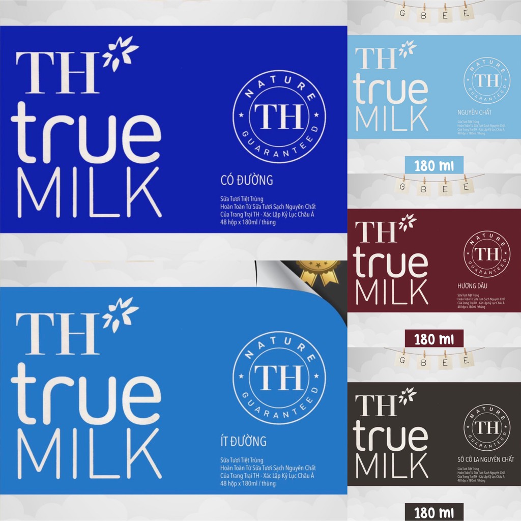 Thùng 48 hộp sữa tươi TH TrueMilk 180ml