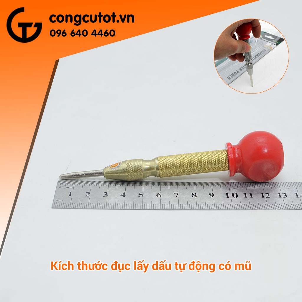 Đục, bông tu lấy dấu tự động có mũ tự động 130mm