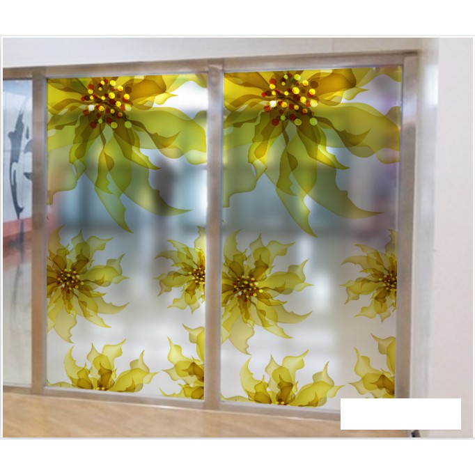 Decal Dán Kính Cao Cấp - Hoa Thủy Tinh Vàng ( 60x116 )