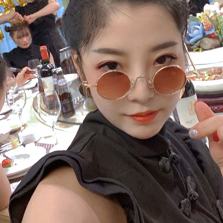 Kính mát gọng tròn nhỏ phong cách hiphop Hàn Quốc chống tia UV400 CCOD