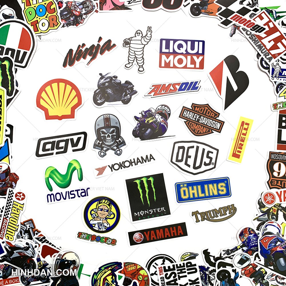 Sticker chủ đề MOTOR Chống Nước dán Xe, Laptop, Nón Bảo Hiểm, Vali, Đàn Guitar, Máy Tính