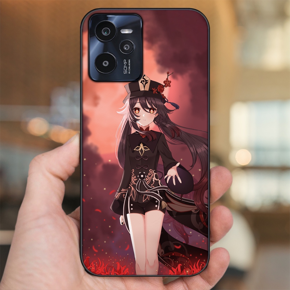 Ốp lưng Realme C35 viền đen in hình Hutao Genshin Impact
