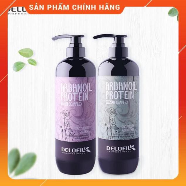 Dầu Gội Dầu Xả Mềm Mượt Và Ngăn Gàu Delofil 500ML 800ml*2