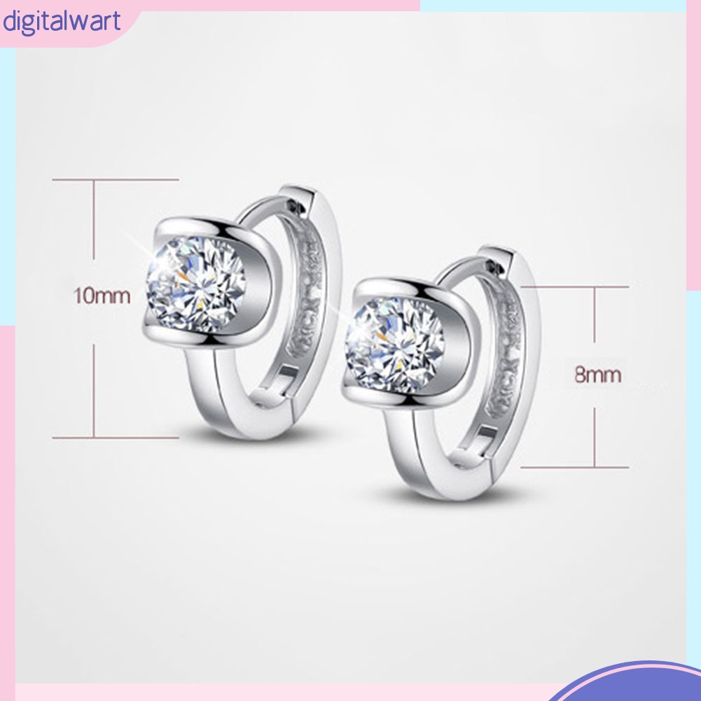 Bông Tai Đính Hạt Đá Tròn Thời Trang Nữ Tính