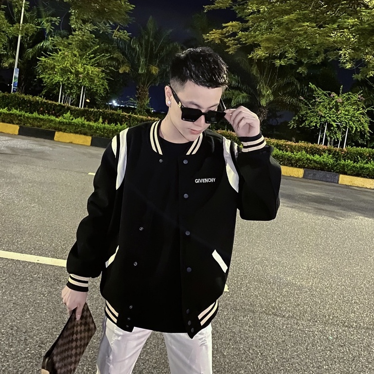 Áo Khoác Bomber Nam Teddy Phối Viền Da Cao Cấp - Áo Khoác Nam Nữ Teddy Chất Dạ 2 Lớp DT STORE MENWEAR