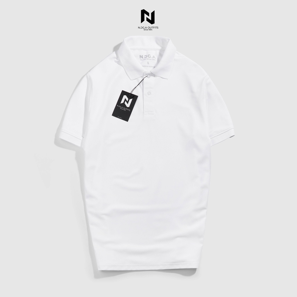 Áo Polo Nam Màu Trắng Basic N.GG.A Chất Cotton