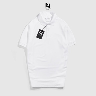 Áo polo nam màu trắng basic n.gg.a chất cotton