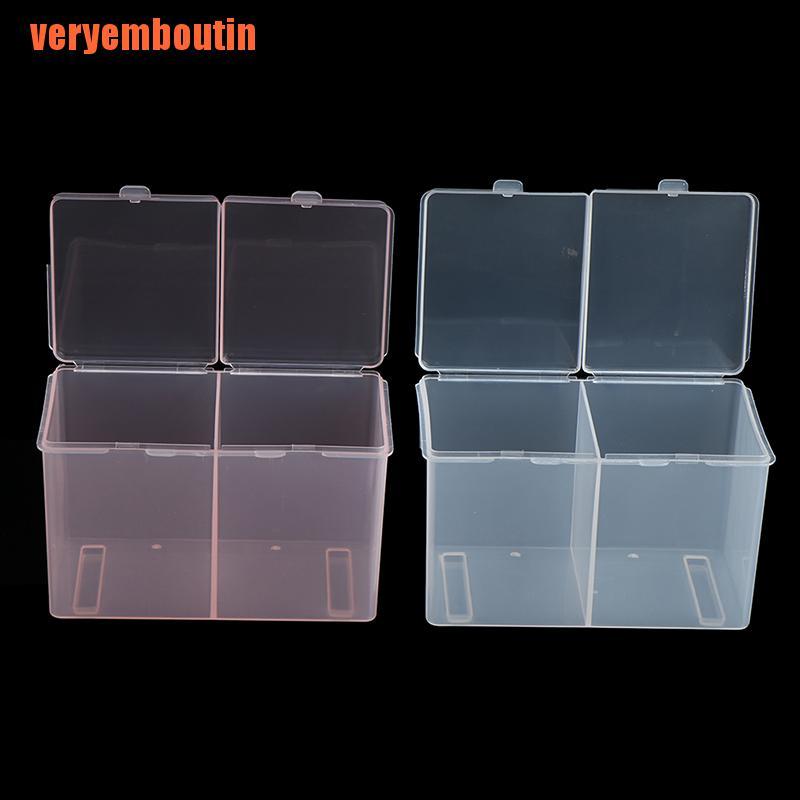 [Hàng mới về] Hộp đựng tăm bông và bông tẩy trang hai ngăn tiện dụng