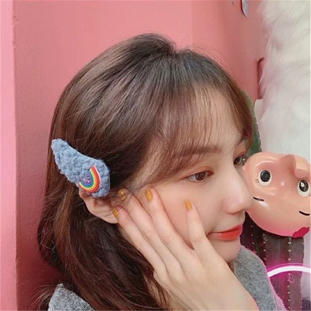Kẹp tóc vải lông trang trí nhân vật hoạt hình nhiều màu sắc tùy chọn đáng yêu