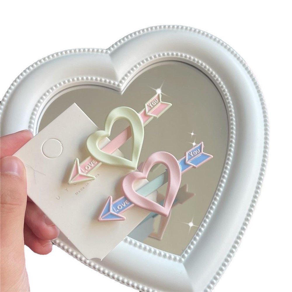 Set 2 Kẹp Tóc Hình Trái Tim Màu Sắc Ngọt Ngào Xinh Xắn Cho Nữ