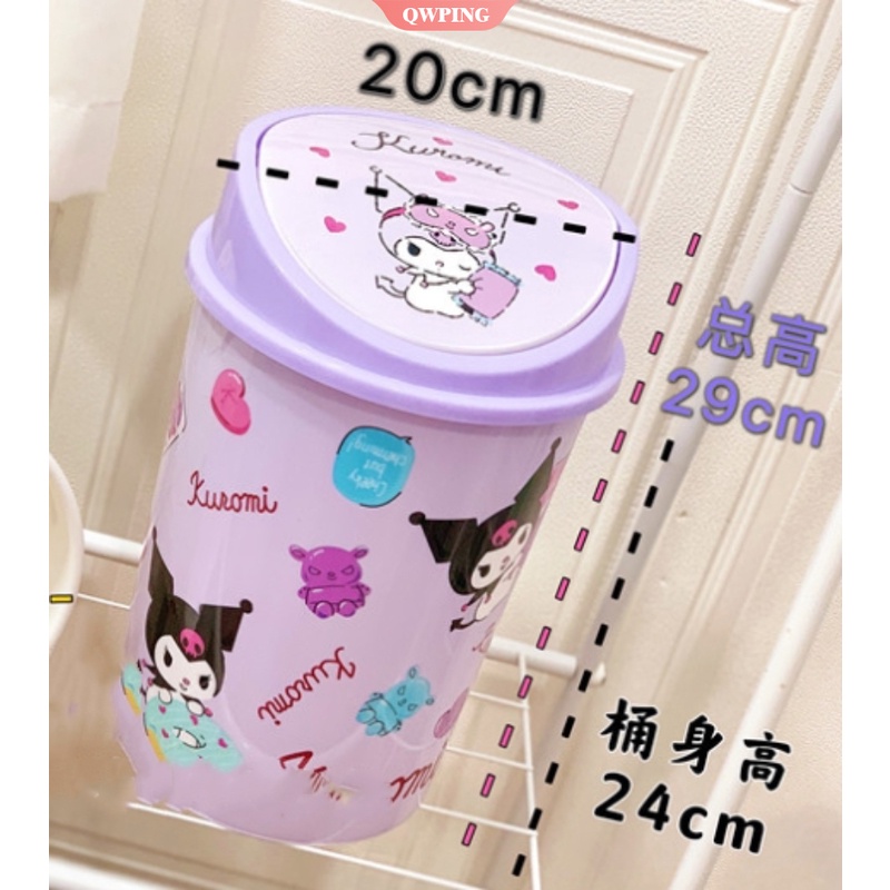 Thùng Rác Nắp Lật Để Bàn Hình Mèo Hoạt Hình Kt My Melody Purin Kuromi Cinnamoroll Lật Cho Phòng Ngủ Bé Gái