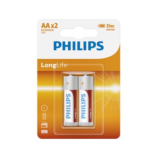 Vỉ 2 viên Pin AA Longlife Philips R6L2B