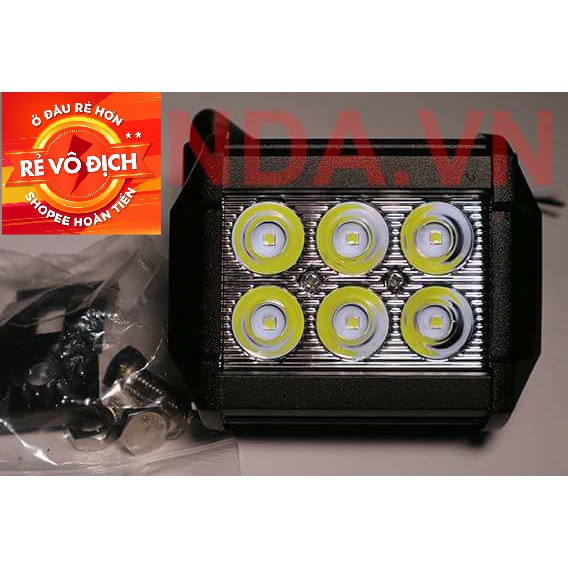 (GIÁ SỈ) Đèn led trợ sáng C6 18w (sáng trắng) + CÔNG TẮC + PASS