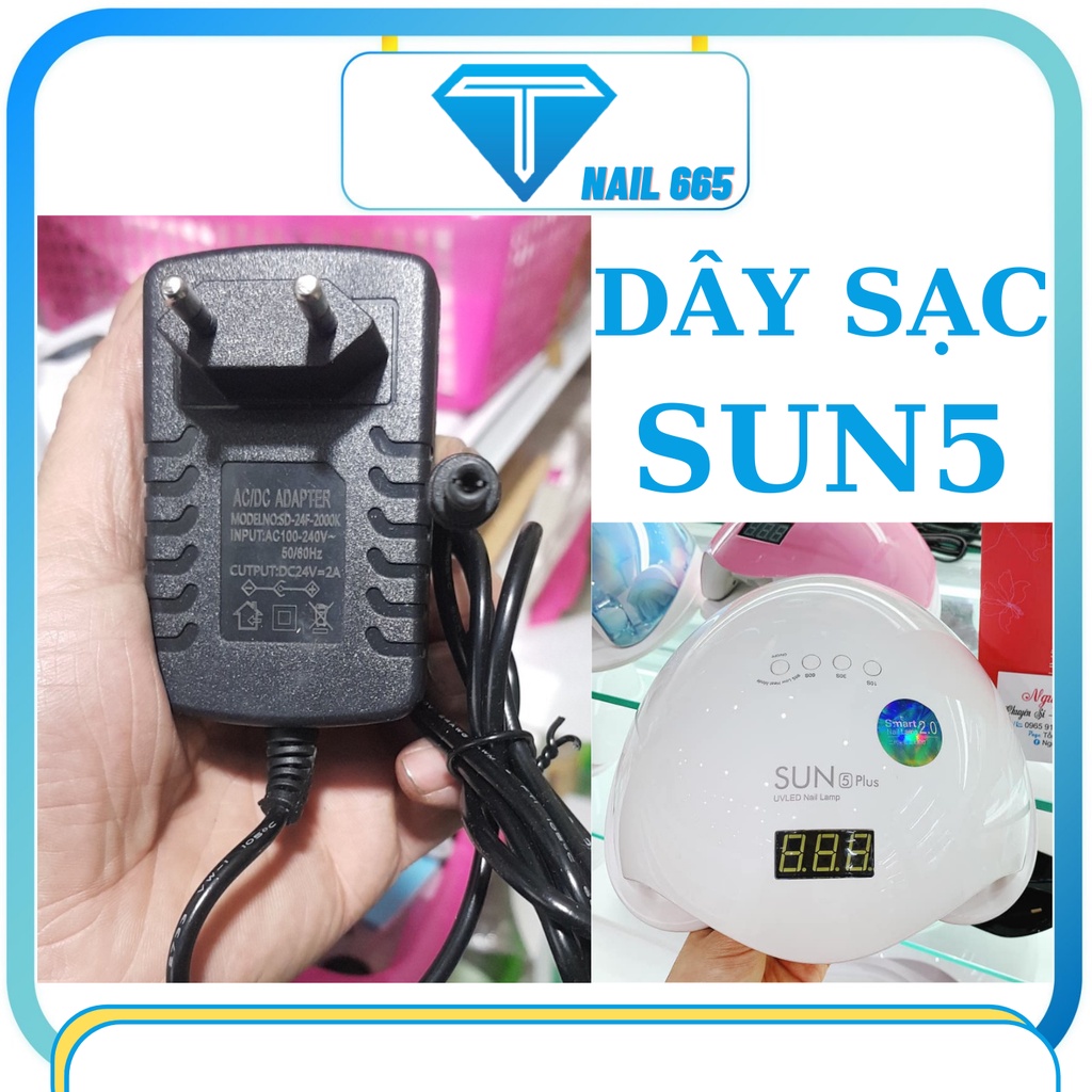 Dây sạc máy hơ gel , Dây sạc máy hơ sun5plus ,T2 ,72W , T3 , loại sịn