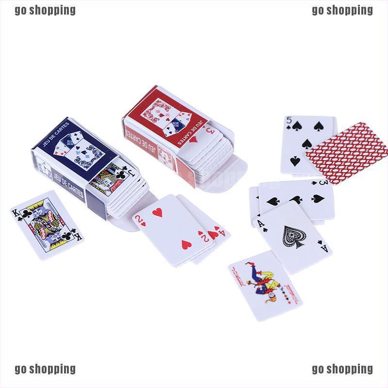 {go shopping}Lovely paper model poker miniature poker model 1:12 dollhouse accessories
