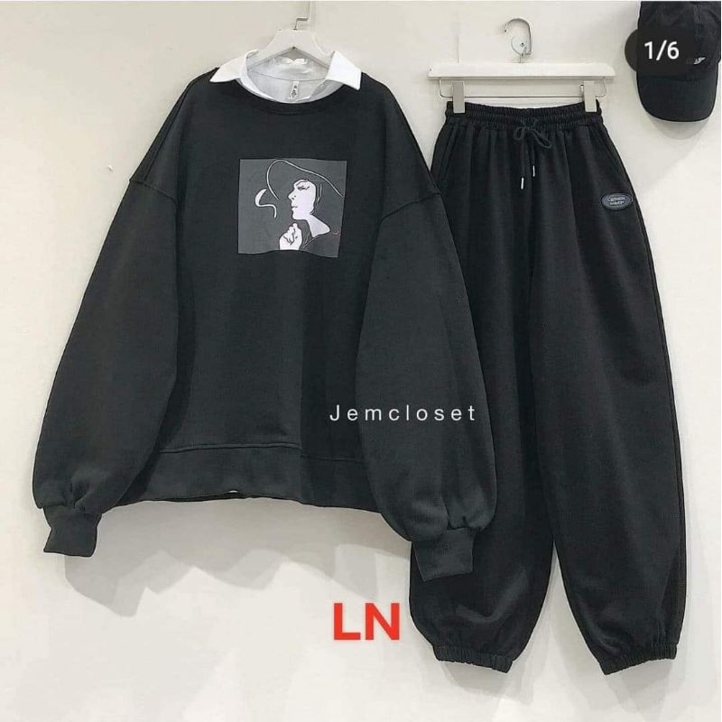 Sét áo nỉ cô gái in 5d quần bom siêu xinh về hàng | BigBuy360 - bigbuy360.vn