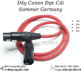 Dây Canon Đực Cái, Hãng Sommer Germany, Màu Đỏ, Đồng Nguyên Chất, BH 6 Tháng