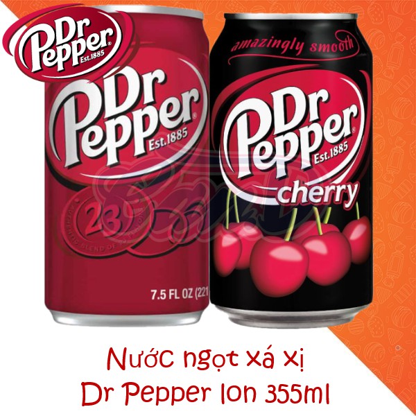 (2 vị) Nước ngọt xá xị Dr Pepper lon 355ml