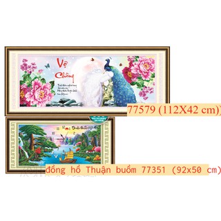 COMBO 2 tranh đính đá 77579 Vợ chồng công và 77351 Đồng hồ Thuận buồm xuôi