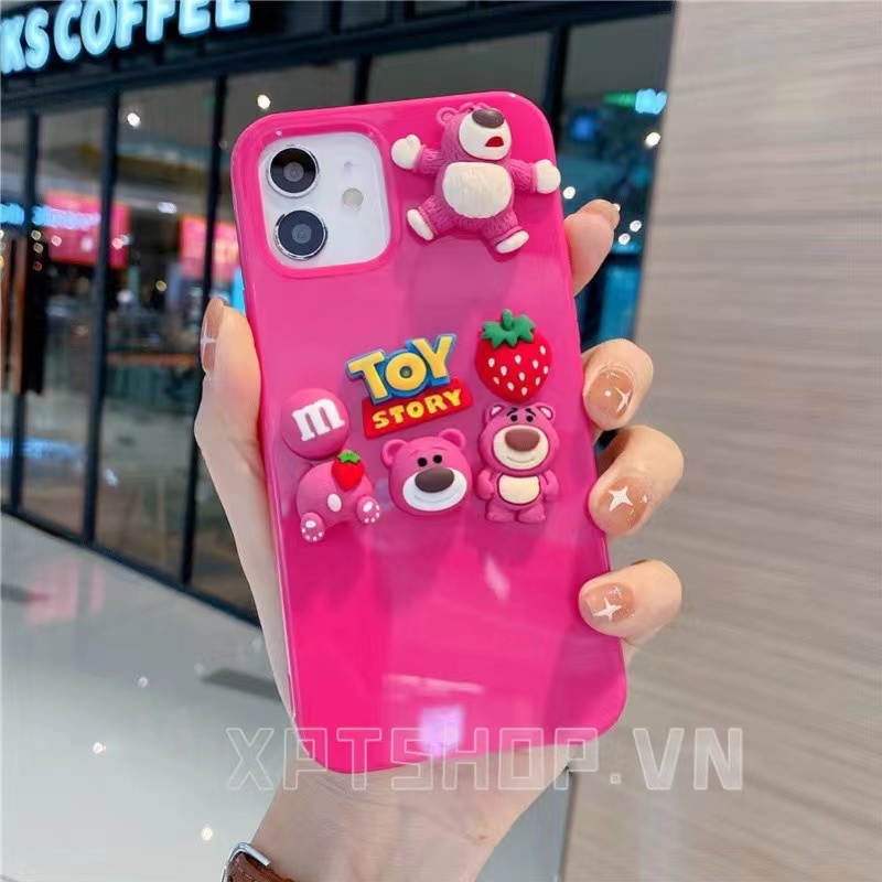 Ốp Điện Thoại Mềm Họa Tiết Hoa Hồng Và Gấu Cho iPhone 13 Pro Max 12 Pro Max 11 Pro Max XR IX XS Max i7 8Plus