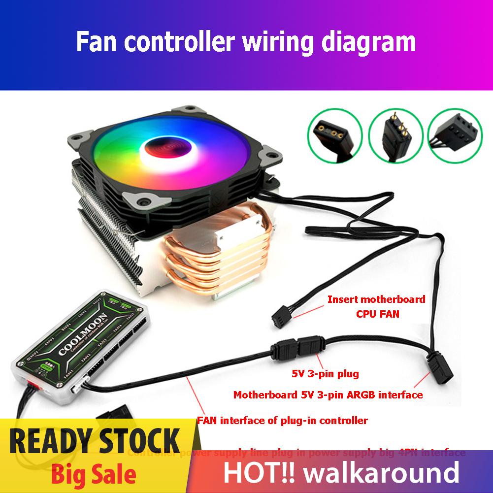 Cáp chuyển đổi quạt 4 chân / 6 chân sang 5V ARGB 3 chân chuyên dùng cho Coolmoon