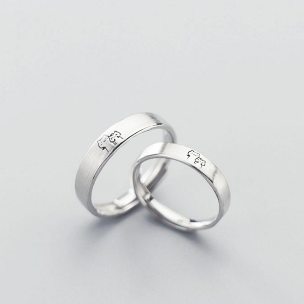 Set 2 Nhẫn Cặp Đôi Hình Mèo Kitty Dễ Thương