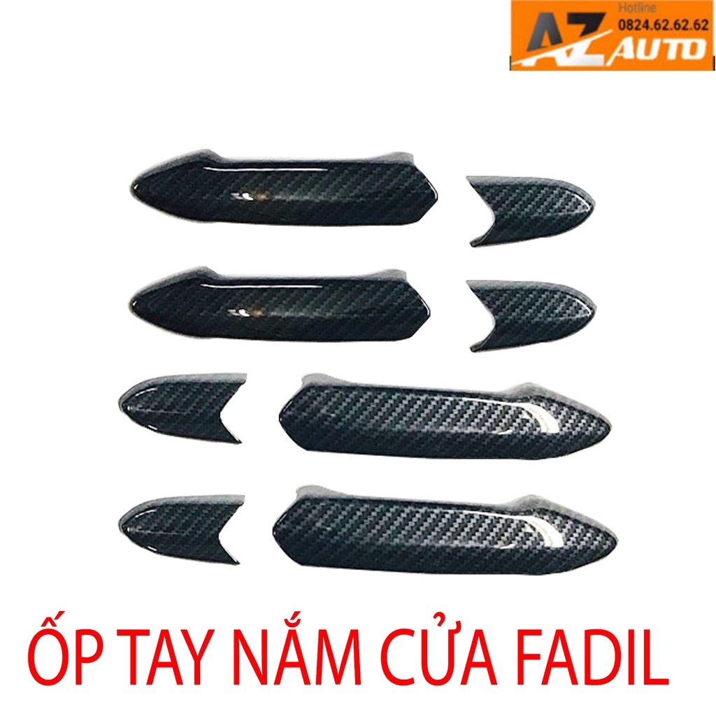 Ốp tay nắm, hõm cửa xe Vinfast Fadil mẫu carbon