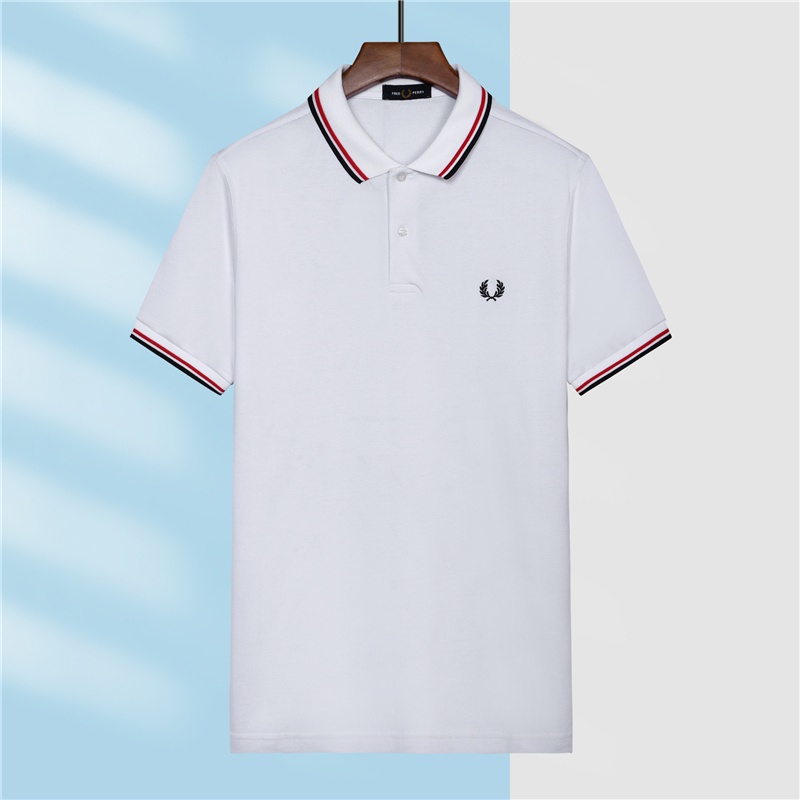 Áo Thun Polo Pe Fred Pe Tay Ngắn Màu Trơn Thêu Logo Thời Trang 2022 Chất Lượng Cao 10 Màu Tùy Chọn Hàng Chính Hãng Dành Cho Bạn Nam