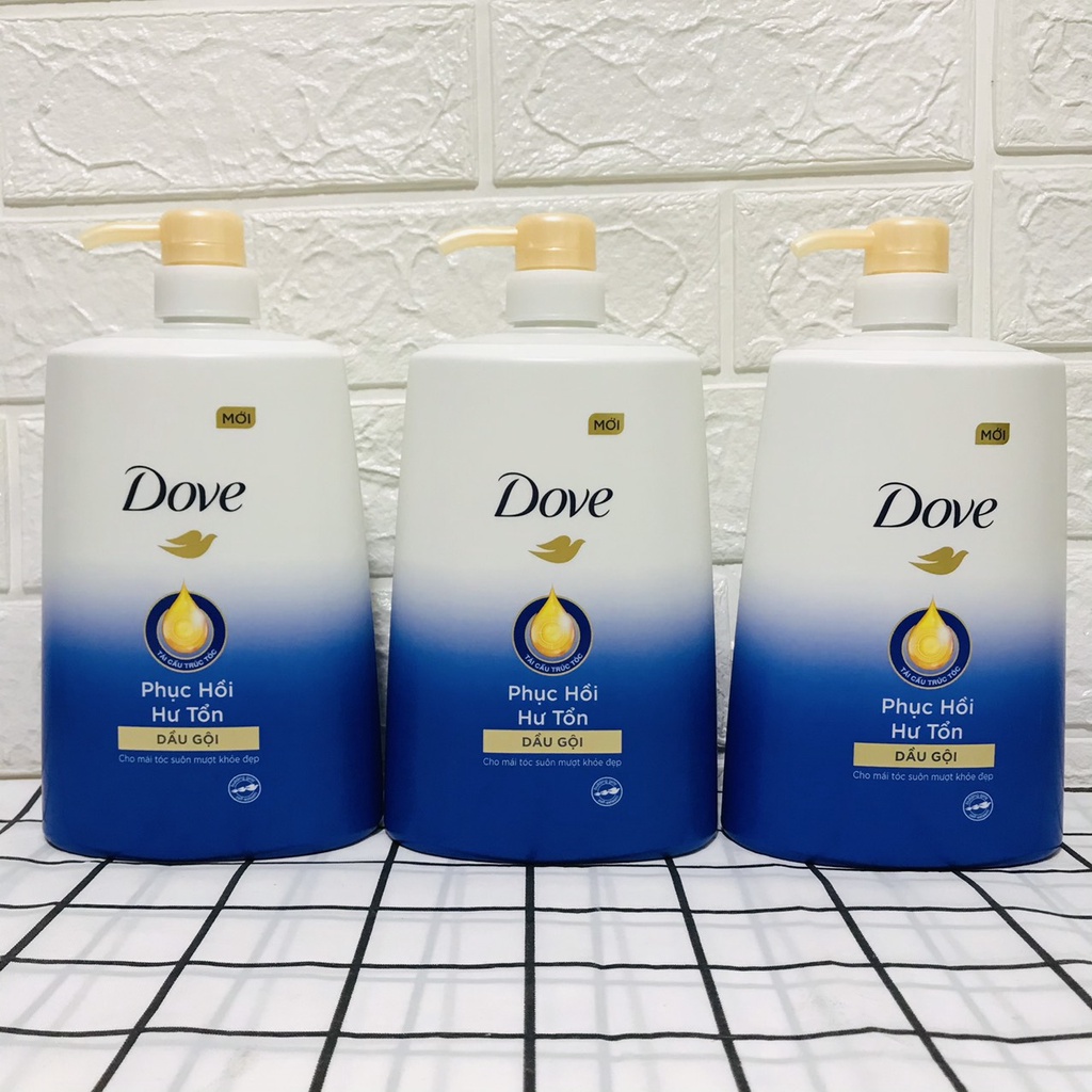Dầu gội phục hồi tóc Dove Phục Hồi Hư Tổn cho tóc suôn mượt, khỏe đẹp 880g
