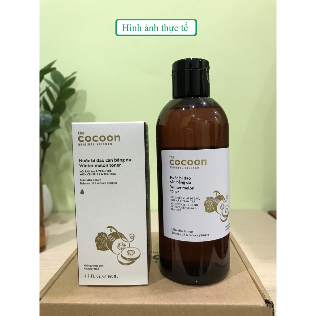 Nước Cân bằng da Cocoon: Nước bí đao cân bằng da &amp; Toner nước nghệ Hưng Yên &amp; Toner hoa hồng Cocoon 140ml - 310ml