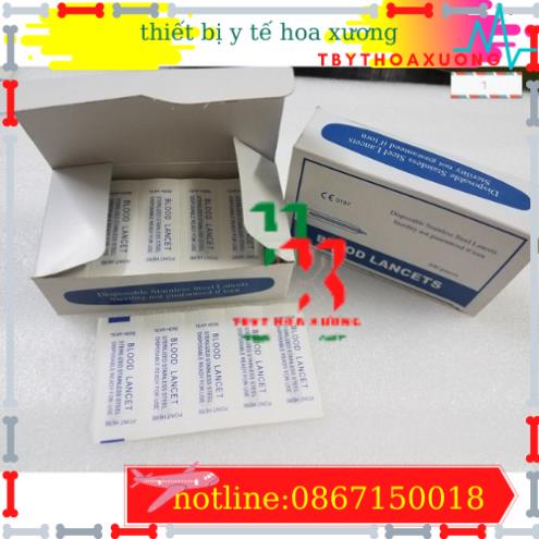 Kim Chích Máu Rạch Mụn Blood Lancet Hải Nam Hộp 200 Cái