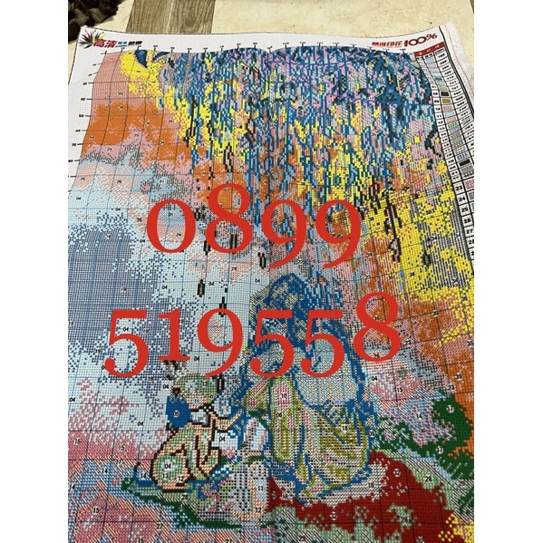 Tranh thêu chữ thập THÊU KÍN KT 53x72 cm