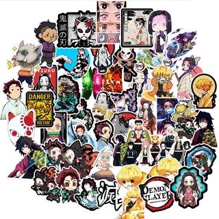 Set 100 sticker dán trang trí mũ bảo hiểm/laptop/điện thoại/máy tính/xe máy chống thấm nước hình Demon Slayer độc đáo